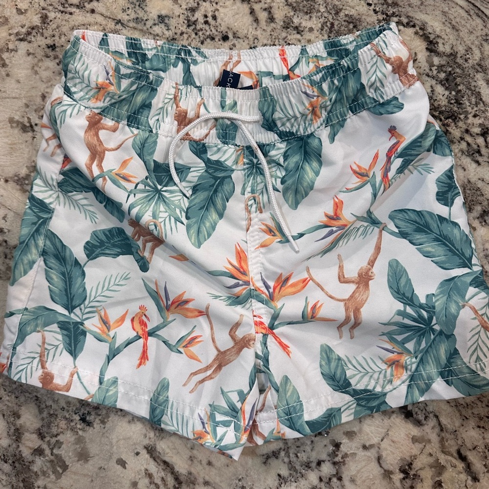Janie & Jack Tropical Print Boys  Swim Trunks / Bathing Suit